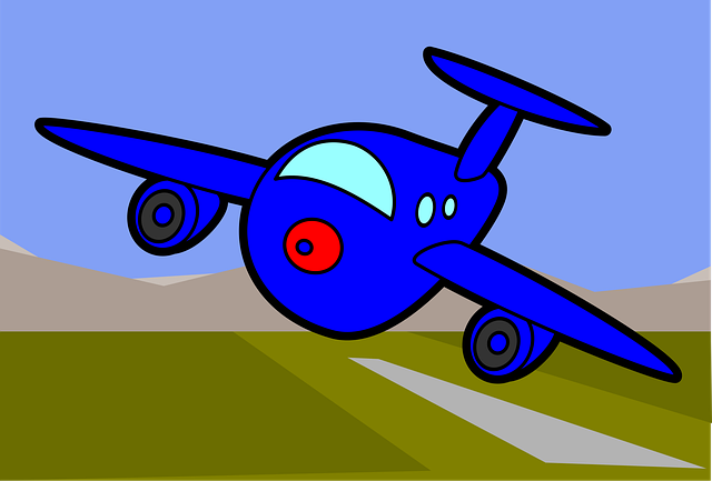 Free plane blue flying vector