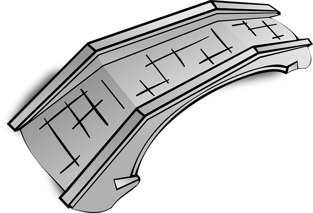 Free bridge stone construction vector