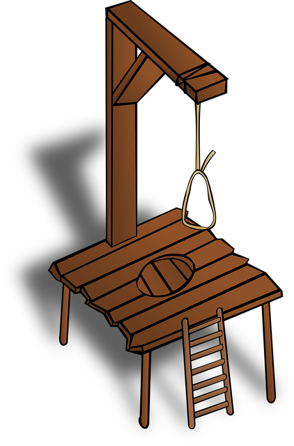 Free gallows wooden construction vector