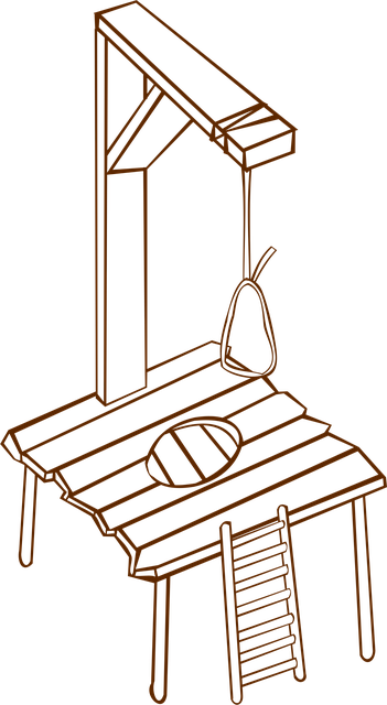 Free gallows wooden construction vector