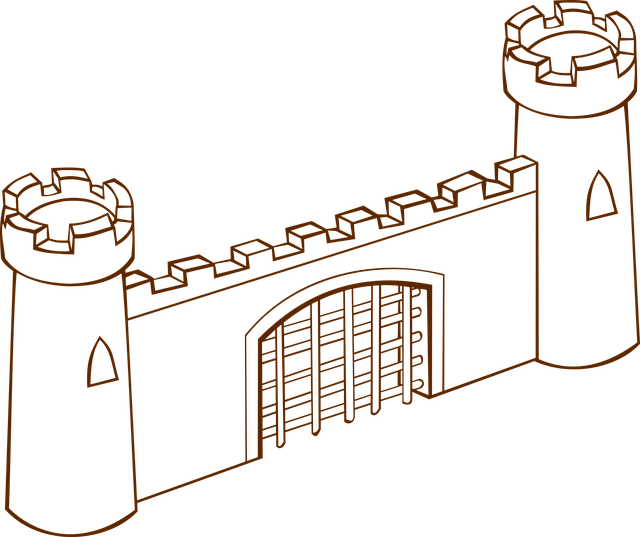 Free gate tower castle vector