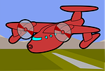 airplane, plane, field
