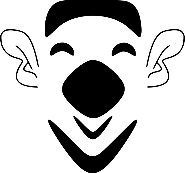 Free comedian face laughing illustration