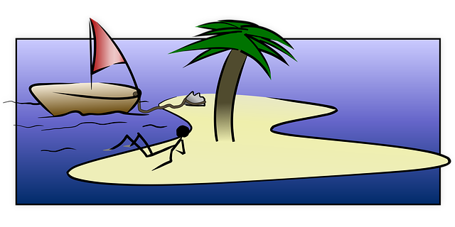 Insel, Segelboot, Segeln, Ferien, Person
