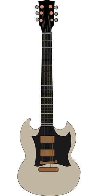 Free electric guitar music red vector