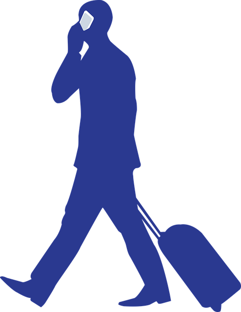 Free trolley business man phone illustration