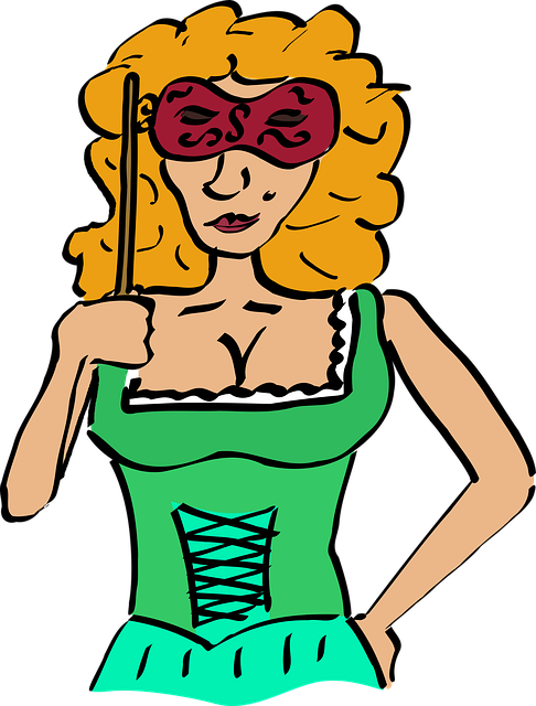 Free lady masked people vector