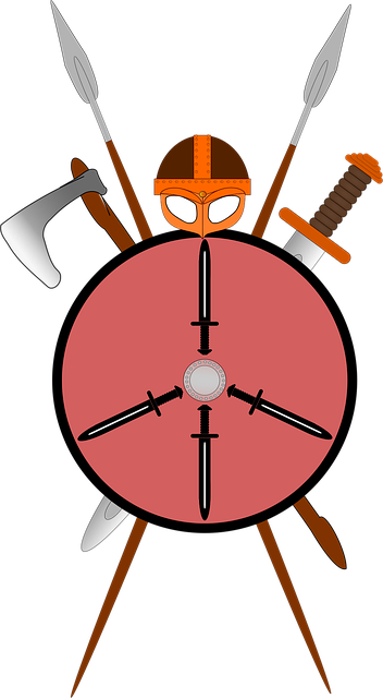 Free helm sword shield vector