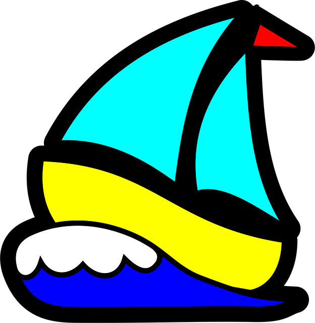 Free sailing boat toy boat vector