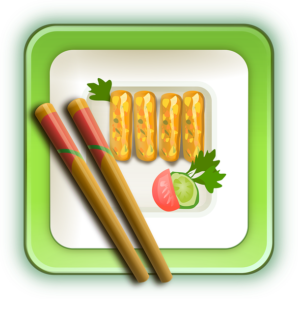 Free sushi food plate illustration