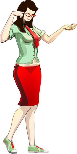 Free woman red tie vector