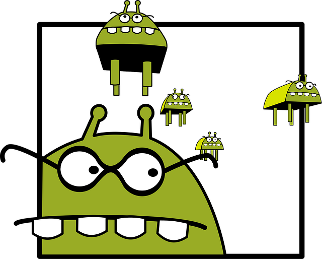 Free monsters aliens invasion vector