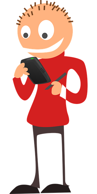 Free handheld smartphone man vector