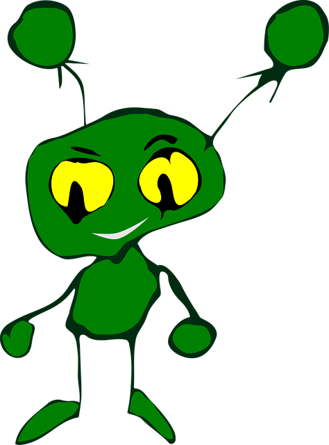 Free alien creature green illustration