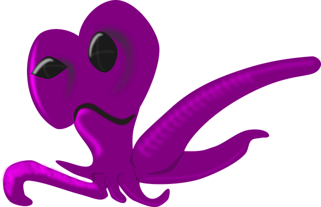 Free alien kraken octopus vector