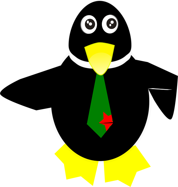 Free penguin clever tie vector