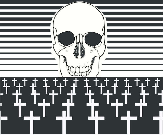Free cemetery tombs plague illustration