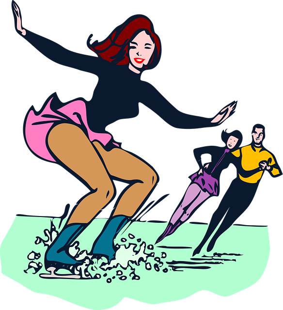 Download free HD stock image of Skating Woman Free skating woman couple vector