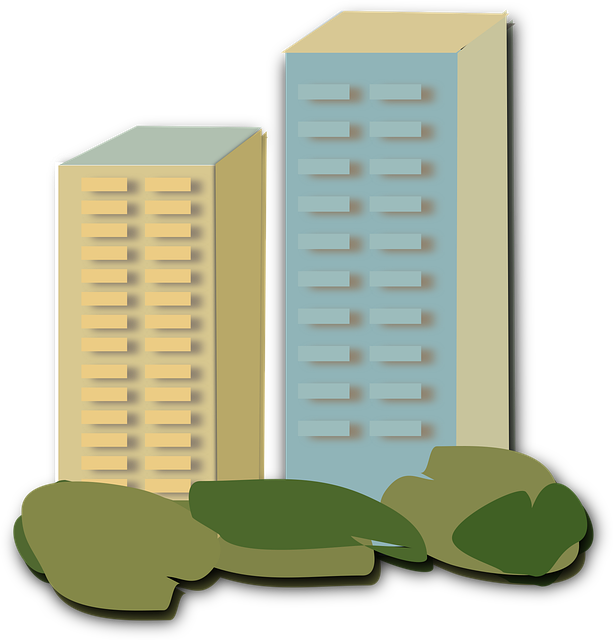 Free apartments buildings construction vector