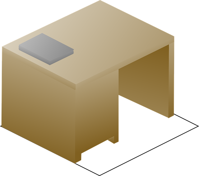 Free desk furniture brown illustration