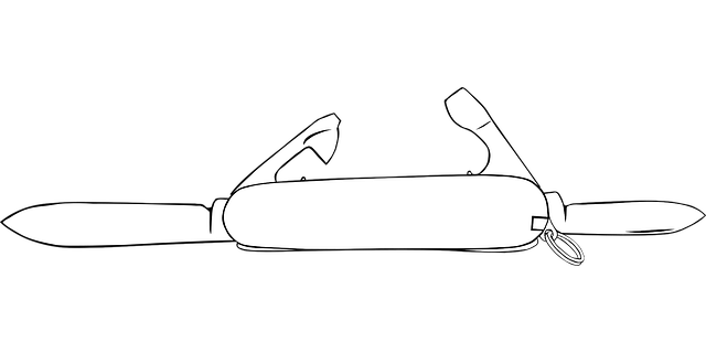 Free swiss army knife camping knife illustration