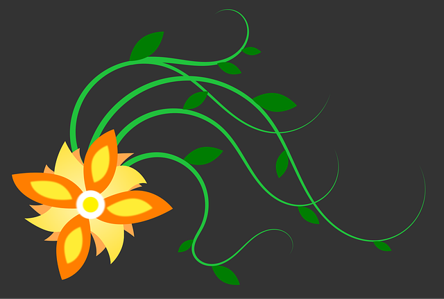 Free flower green leaves illustration