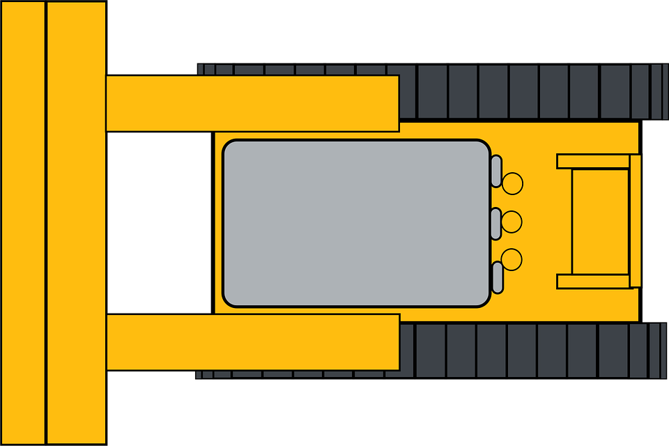 Download Bulldozer, Caterpillar, Top View. Royalty-Free Vector Graphic