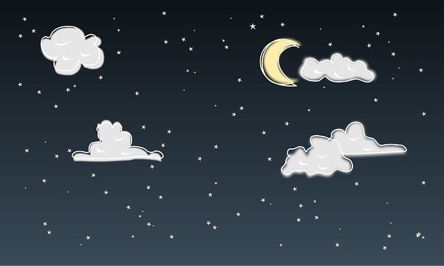 Free moon sky stars illustration