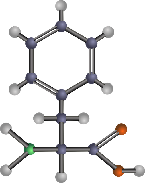 Free phenylalanine chemistry chemical structure vector