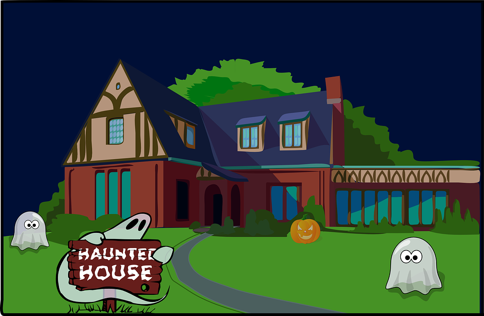 halloween haunted house ghosts