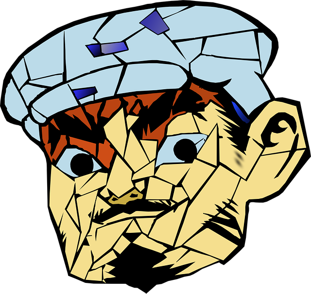 Free man face mosaic vector