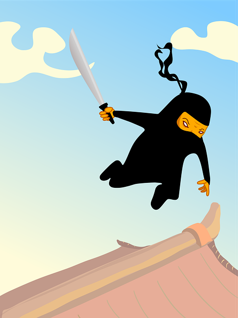 Free attack ninja warrior vector