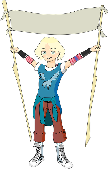 Free banner ribbon girl vector