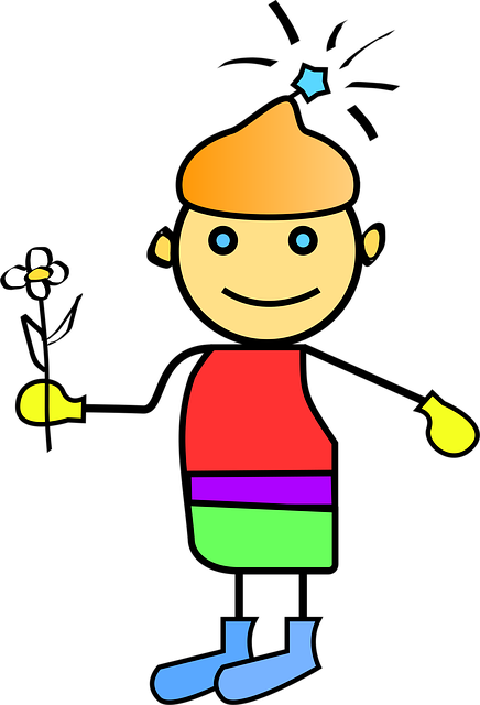Free boy fantasy flower illustration