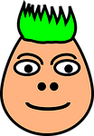 point-head, face, smiling