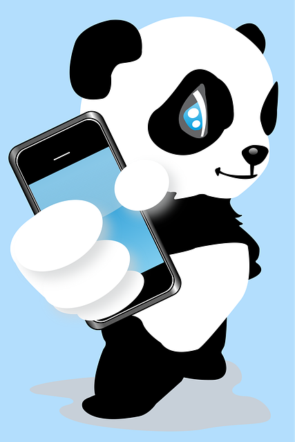 Free panda bear blue illustration