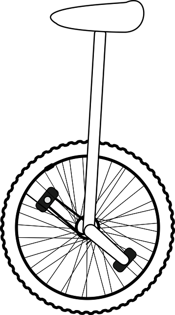 Free unicycle balance wheel vector