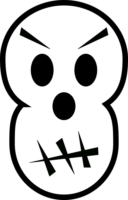 Free skull angry halloween illustration