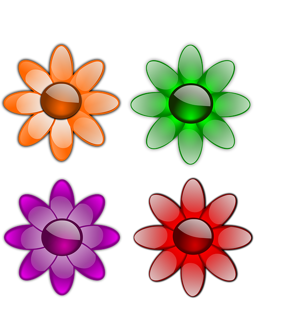 Free flowers glossy beautiful flowers illustration