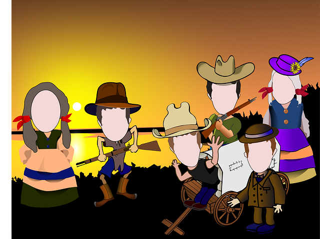 Free cowboys cowgirls wild west vector