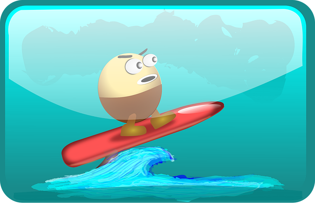 Free surfing egghead nature vector