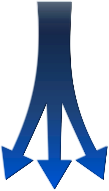 Free arrows junction fork vector