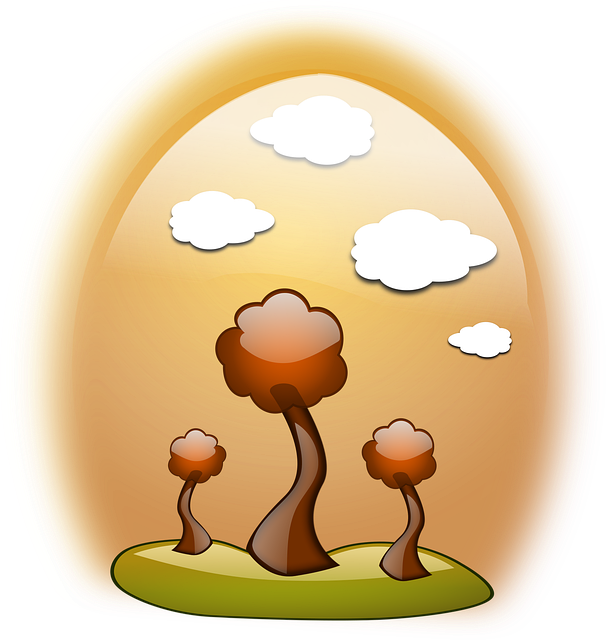 Free autumn clouds nature illustration