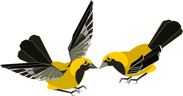 Free aves birds fluttering illustration