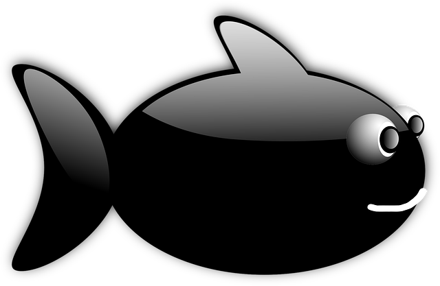 Free fish glossy black illustration