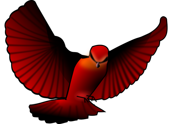 Free bird red wings vector