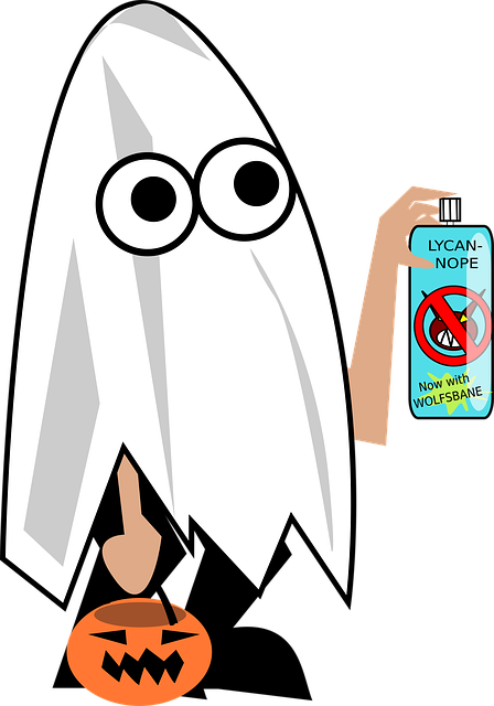 Free ghost halloween kid illustration