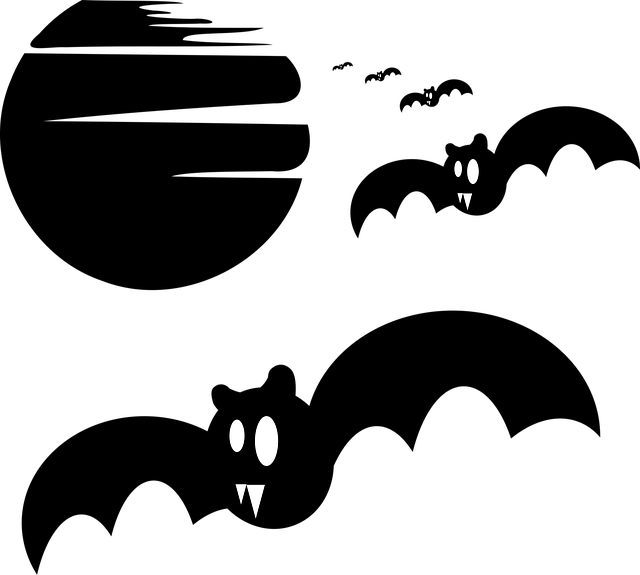 Free bats flying vamps illustration