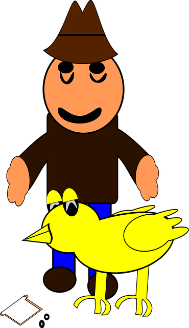 Free farmer feeding bird vector