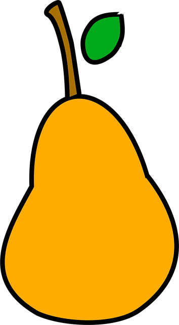 Free pear orange food vector